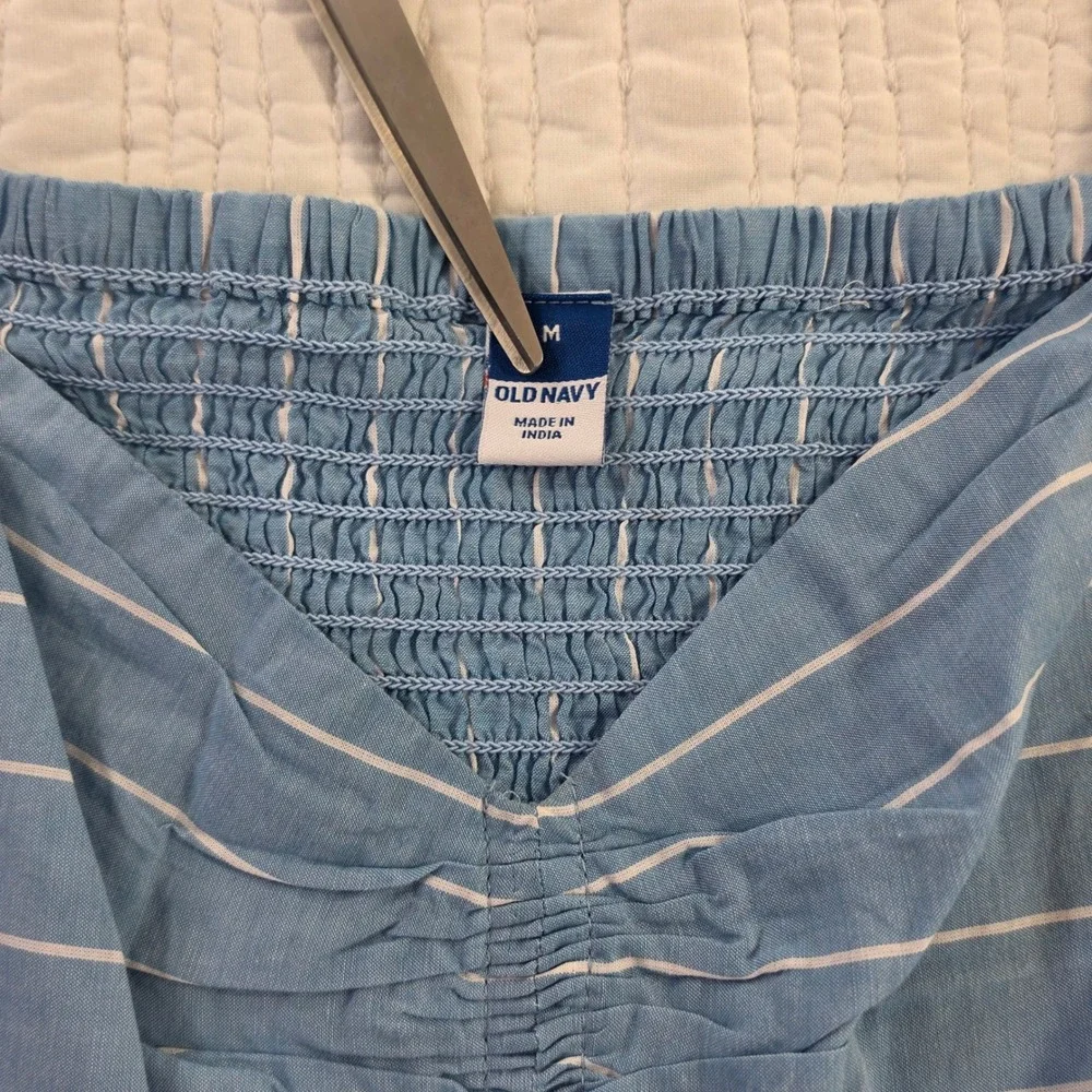 Old Navy Striped Sweetheart Peplum Top Blue White Women Medium New With Tags NWT